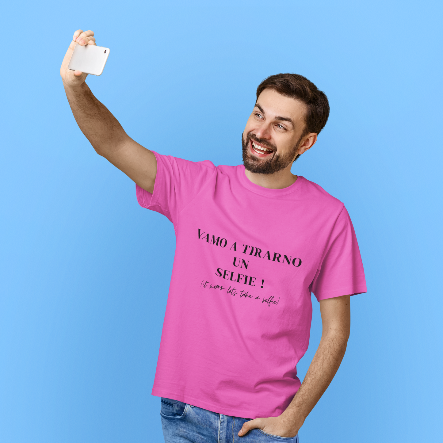 "Let's Take a Selfie" Spanish Slogan Unisex Graphic T-Shirt